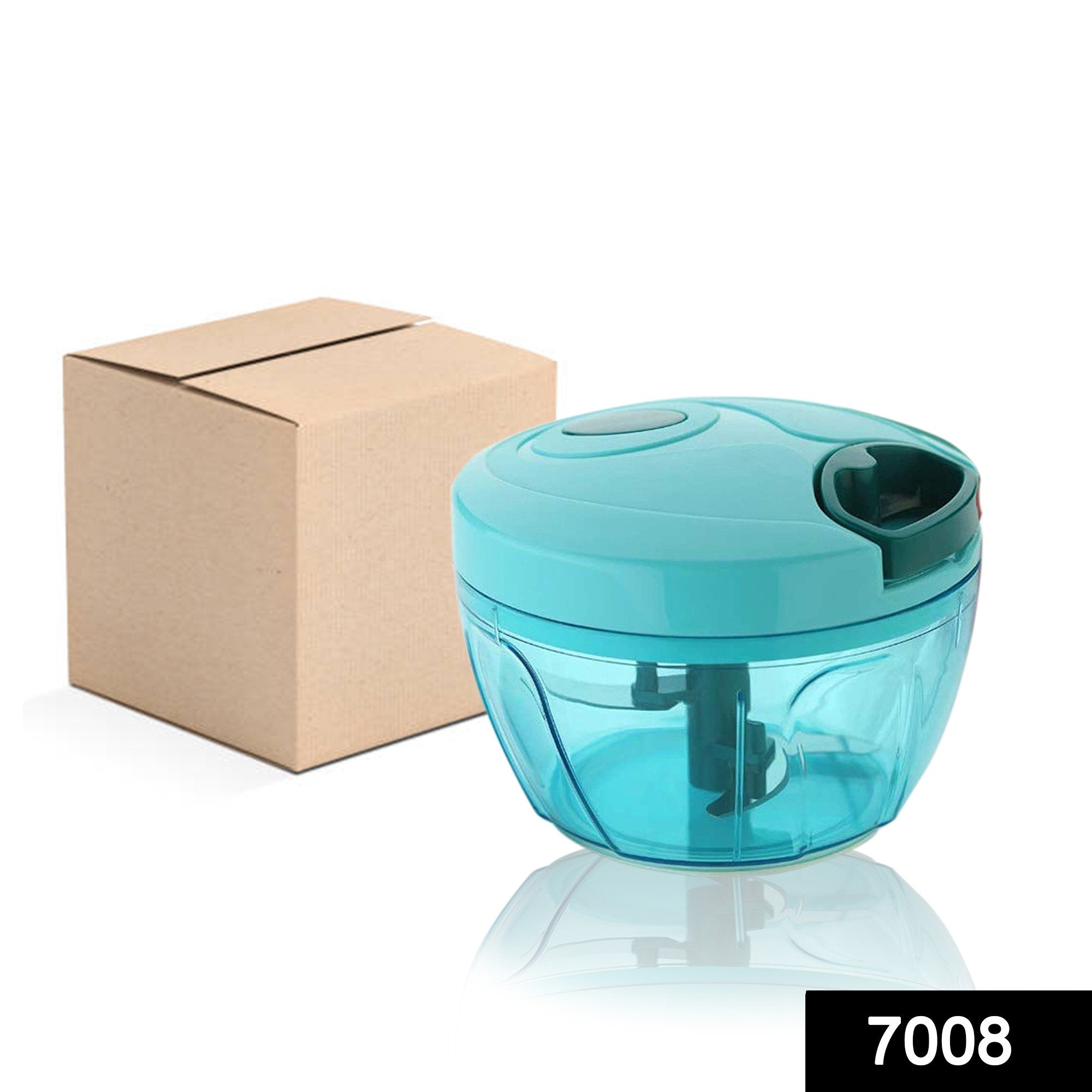 7008 Manual Stainless Steel Blades Compact Hand Held Vegetable Chopper/Slicer (Brown Package Box) (425 ml) - SkyShopy 7008 Manual Stainless Steel Blades Compact Hand Held Vegetable Chopper/Slicer (Brown Package Box) (425 ml) - SkyShopy